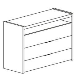 FurniComp LTD Furnicomp Dune 3 Drawer 110Cm Chest Of Drawers - White High Gloss - thumbnail 7