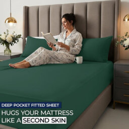 Aspire Homeware Emerald Fitted Sheet-(25Cm) Deep Hotel Quality -Breathable Fitted Bed Sheets Double (L)190Cm X (W)137Cm - thumbnail 5