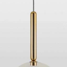 Houseof Clear Glass Dome With Frosted Glass Orb Soft Light Pendant Ceiling Light - Gold - thumbnail 3