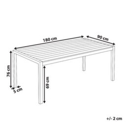 Beliani Garden Dining Table Vernio 180 Cm 90 Cm Metal Black - thumbnail 3