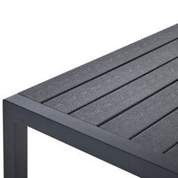 Beliani Garden Dining Table Vernio 180 Cm 90 Cm Metal Black - thumbnail 5