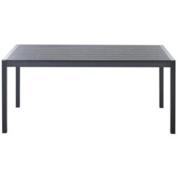 Beliani Garden Dining Table Vernio 180 Cm 90 Cm Metal Black - thumbnail 4