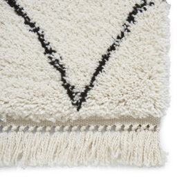 White/black Kilim Modern Chequered Moroccan Shaggy Rug For Living Room Bedroom And Dining Room-160Cm X 230Cm - thumbnail 3