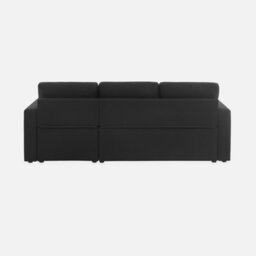 Sweeek - 3-Seater Reversible Corner Sofa Bed With Storage Ida Black 219X84X68 Cm - thumbnail 7