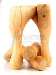 L&F Queen Anne Wooden Legs 200mm High Set Of 4 Natural Furniture Feet Settee Chairs  Sofas Footstools (Self Fixed) - thumbnail 3