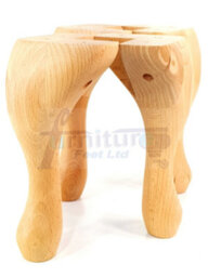 L&F Queen Anne Wooden Legs 200mm High Set Of 4 Natural Furniture Feet Settee Chairs  Sofas Footstools (Self Fixed) - thumbnail 7