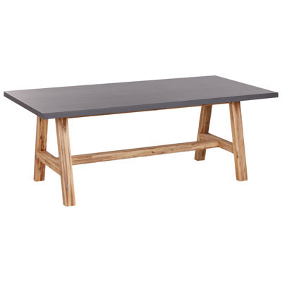 Beliani Garden Dining Table Tonnare 200 Cm 100 Cm Concrete Grey - image 1