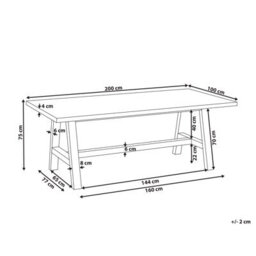 Beliani Garden Dining Table Tonnare 200 Cm 100 Cm Concrete Grey - thumbnail 3