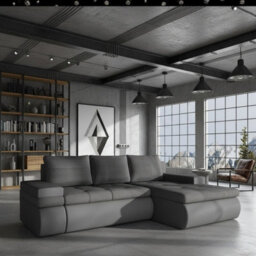 Oslo Mini Living Room Corner Sofa Bed With Storage Hr Foam Wave Springs Wooden Frame 245X182X90Cm Grey Right - thumbnail 1