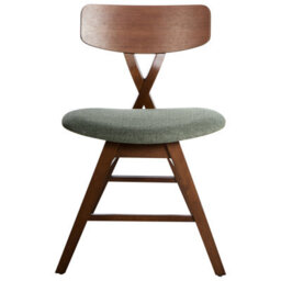 Beliani Set Of 2 Dining Chairs Leland Wood Dark Brown/ Green - thumbnail 5