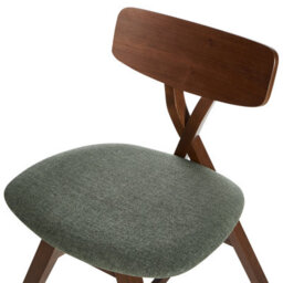 Beliani Set Of 2 Dining Chairs Leland Wood Dark Brown/ Green - thumbnail 7