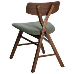 Beliani Set Of 2 Dining Chairs Leland Wood Dark Brown/ Green - thumbnail 6
