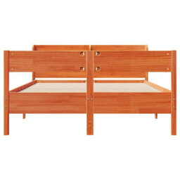 Berkfield Bed Frame Without Mattress Wax Brown 140X200 Cm Solid Wood Pine - thumbnail 4
