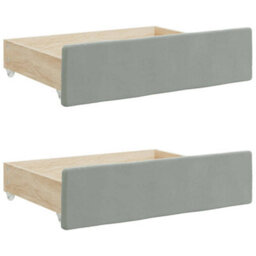 Berkfield Daybed With Trundle And Drawers Light Grey 90X190 Cm Velvet - thumbnail 9