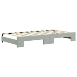 Berkfield Daybed With Trundle And Drawers Light Grey 90X190 Cm Velvet - thumbnail 8