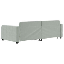 Berkfield Daybed With Trundle And Drawers Light Grey 90X190 Cm Velvet - thumbnail 5