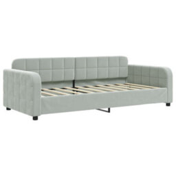 Berkfield Daybed With Trundle And Drawers Light Grey 90X190 Cm Velvet - thumbnail 6