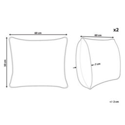 Beliani Premium Bed Pillows Set Of 2 50 X 60 Cm Cotton Covers Microfibre Filling Soft Support - thumbnail 4