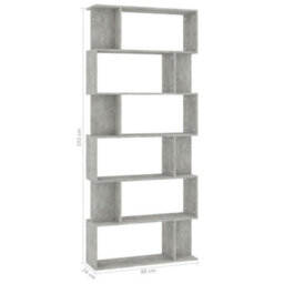 Berkfield Book Cabinet/room Divider Concrete Grey 80X24X192 Cm Engineered Wood - thumbnail 7