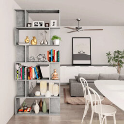Berkfield Book Cabinet/room Divider Concrete Grey 80X24X192 Cm Engineered Wood - thumbnail 4
