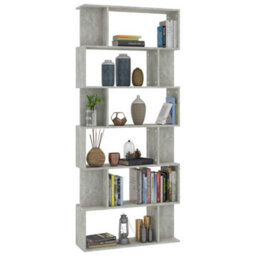 Berkfield Book Cabinet/room Divider Concrete Grey 80X24X192 Cm Engineered Wood - thumbnail 3