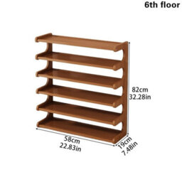 6 Tier Multi Tier Wooden Shoe Rack Storage Organizer For Hallway Dorm Entryway Home - thumbnail 2