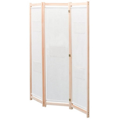 Berkfield Stylish 3-Panel Room Divider Cream 120X170X4 Cm Fabric - image 1