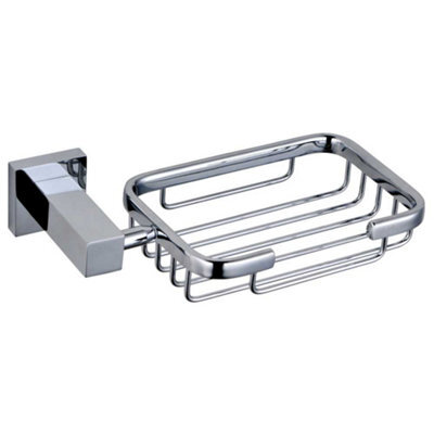 Arley Salm Soap Dish Holder Wall-Mounted Bathroom Modern Chrome Finish