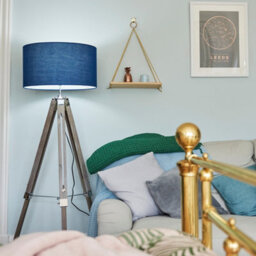 Valuelights Clipper Modern Distressed Wood And Silver Chrome Tripod Floor Lamp Base - thumbnail 5