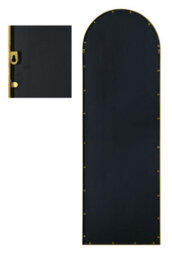 "Mirroroutlet - The Arcus - Black Framed Arched Garden Wall Mirror 71"" X 24"" (180 X 60 Cm)" - thumbnail 5