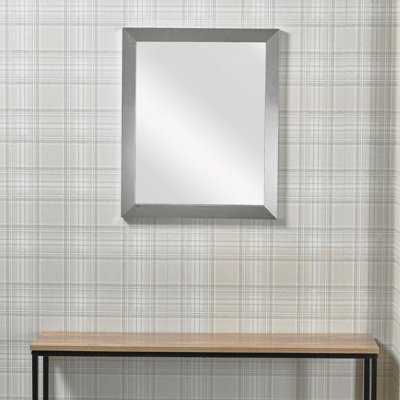 Urbn-Living Urbnliving 57Cm Height Large Silver Wooden Frame Wall Hanging Mirror - image 1