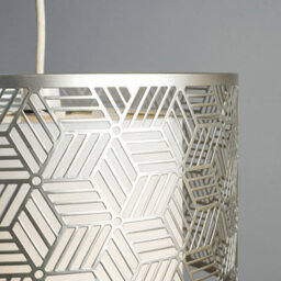 Valuelights Eugene White And Grey Geometric Design Cylinder Ceiling Light Shade (D)32Cm - thumbnail 3
