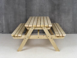 Arbor Garden Solutions Fortem Rounded Pub Style Picnic Table Benches Set (5Ft, Natural Finish) - thumbnail 2