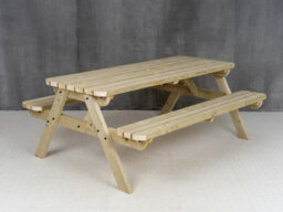 Arbor Garden Solutions Fortem Rounded Pub Style Picnic Table Benches Set (5Ft, Natural Finish) - thumbnail 5