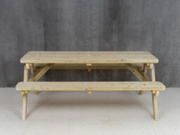 Arbor Garden Solutions Fortem Rounded Pub Style Picnic Table Benches Set (5Ft, Natural Finish) - thumbnail 6