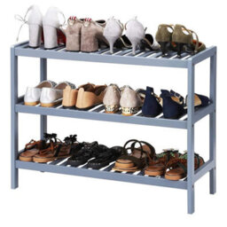 3 Tier Wooden Shoe Stand Storage Shelf Organizer - Upto 12 Pairs Of Shoes - Ideal For Hallway Living Room Bedroom Or Bathroom - thumbnail 3