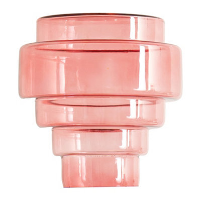 Valuelights Lane Pink Glass 5 Tier Layered Easy Fit Ceiling Lamp Shade (D)23.5Cm - image 1