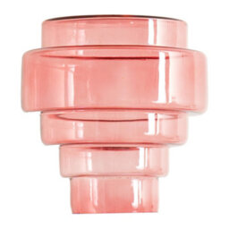 Valuelights Lane Pink Glass 5 Tier Layered Easy Fit Ceiling Lamp Shade (D)23.5Cm