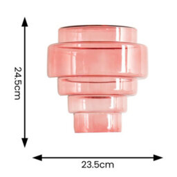 Valuelights Lane Pink Glass 5 Tier Layered Easy Fit Ceiling Lamp Shade (D)23.5Cm - thumbnail 5