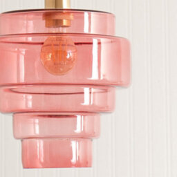 Valuelights Lane Pink Glass 5 Tier Layered Easy Fit Ceiling Lamp Shade (D)23.5Cm - thumbnail 4