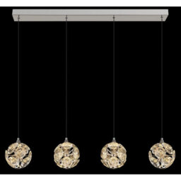 Luminosa Lighting Luminosa Virina Bar Pendant Ceiling Light Chrome K9 Crystals 4X Led 3000K - thumbnail 5