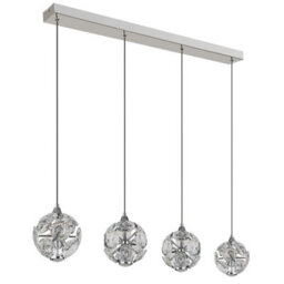 Luminosa Lighting Luminosa Virina Bar Pendant Ceiling Light Chrome K9 Crystals 4X Led 3000K - thumbnail 2