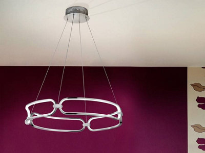 Luminosa Lighting Luminosa Colette Integrated Led Ceiling Pendant Chrome - Uk Stock - image 1