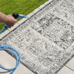 Homeart Outdoor Indoor Rug, Easy Clean, Uv Weather Resistant Rug For Patio, Gardenvintage Black, Cream,160X230Cm - thumbnail 6