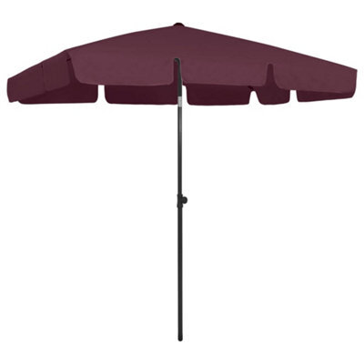 Berkfield Beach Umbrella Bordeaux Red 200X125 Cm - image 1