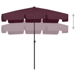 Berkfield Beach Umbrella Bordeaux Red 200X125 Cm - thumbnail 3