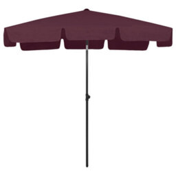 Berkfield Beach Umbrella Bordeaux Red 200X125 Cm - thumbnail 2