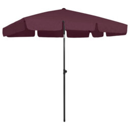 Berkfield Beach Umbrella Bordeaux Red 200X125 Cm
