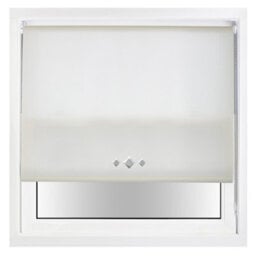FURNISHED Trimmable Roller Blind With Triple Diamond Chrome Eyelet And Metal Fittings - Cream Daylight Shade (W)75Cm X (L)165Cm - thumbnail 2