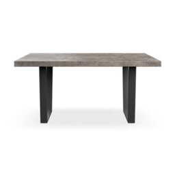 More4Homes Aria 4-6 Seater Dining Table Modern Concrete Effect Table Top W Black Legs - thumbnail 3